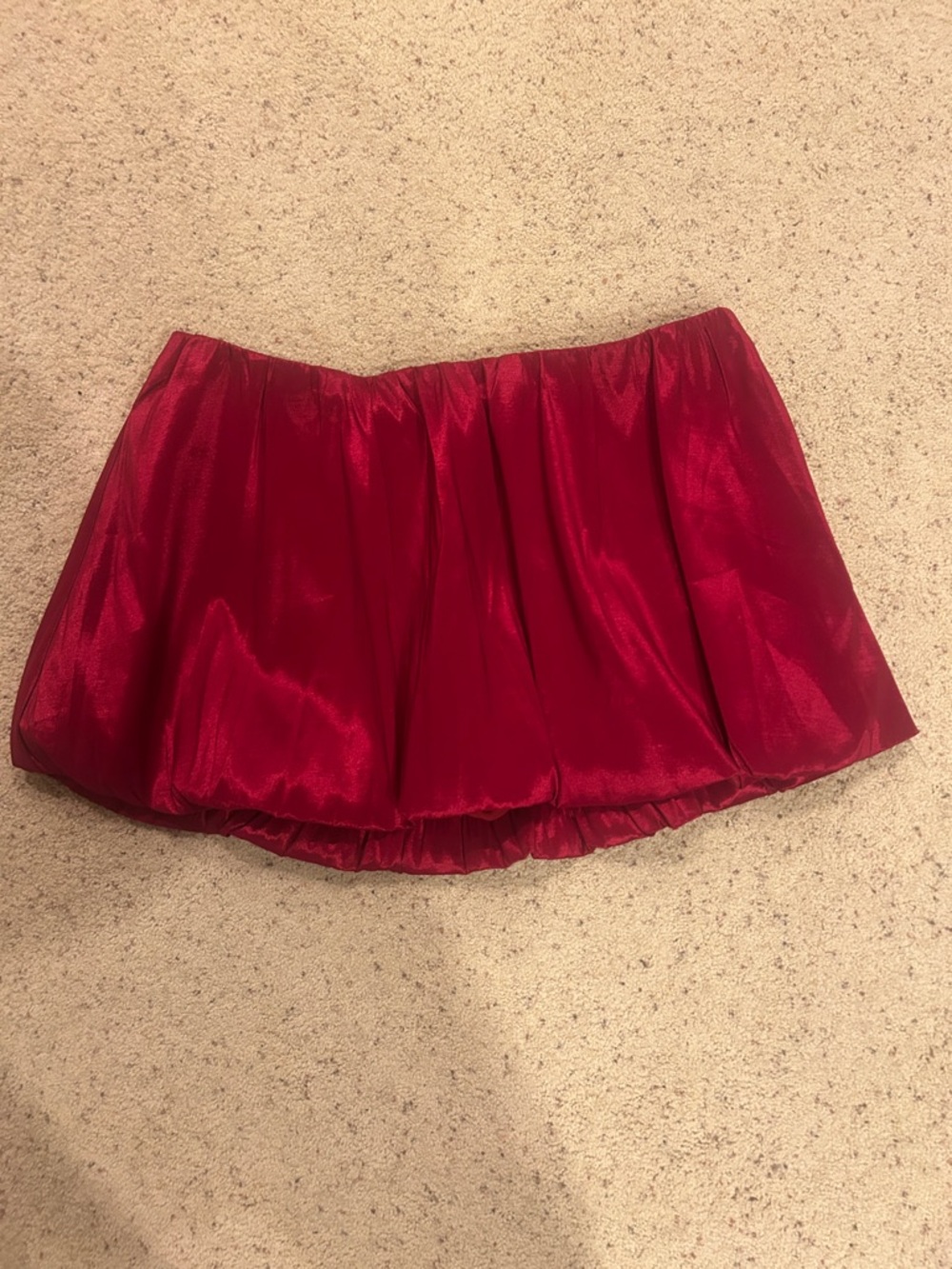 Abercrombie & Fitch Red Satin Mini Bubble Skirt